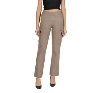 Vila Clothes Beige Viscose Cargo Women's Pants